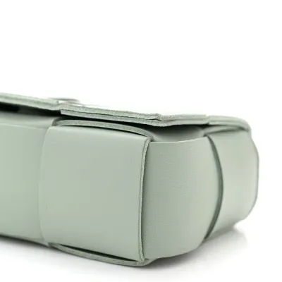 Bottega Veneta Extra Mini Maxi Intrecciato Cassette Crossbody Bag New Sauge Lambskin Leather