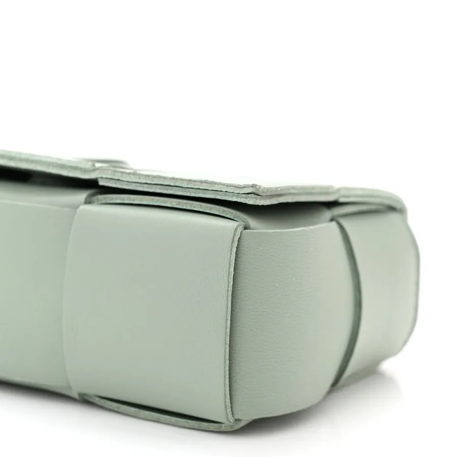 Bottega Veneta Extra Mini Maxi Intrecciato Cassette Crossbody Bag New Sauge Lambskin Leather