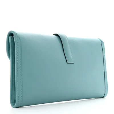 Hermès Jige Elan 29 Clutch Bleu Atoll Swift Leather