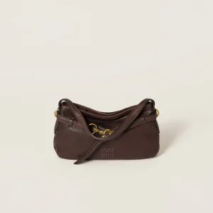 Miu Miu Aventure Nappa Quilted Lambskin Leather Deep Brown Shoulder Bags