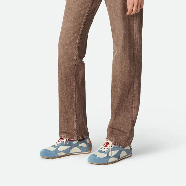 Bottega Veneta Orbit Flash Sneakers In Ice/Sea Salt Suede And Nylon Lace-Up Sneaker With Leather Trims - Image 6