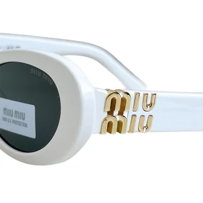 Miu Miu Oval glasses white/apricot/tawny/pink/black/leopard color Size 50口20-140