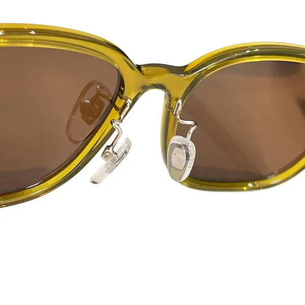 Gucci square frame glasses mustard/black/leopard color Size 57口18-145 - Image 3