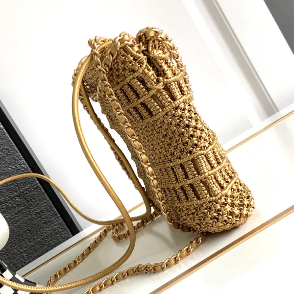 Chanel 22bags Gold Woven Cowhide Shoulder Bags - Image 4