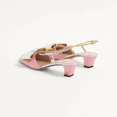 VALENTINO Crystal decorated sheepskin heels (4.5cm high heel)