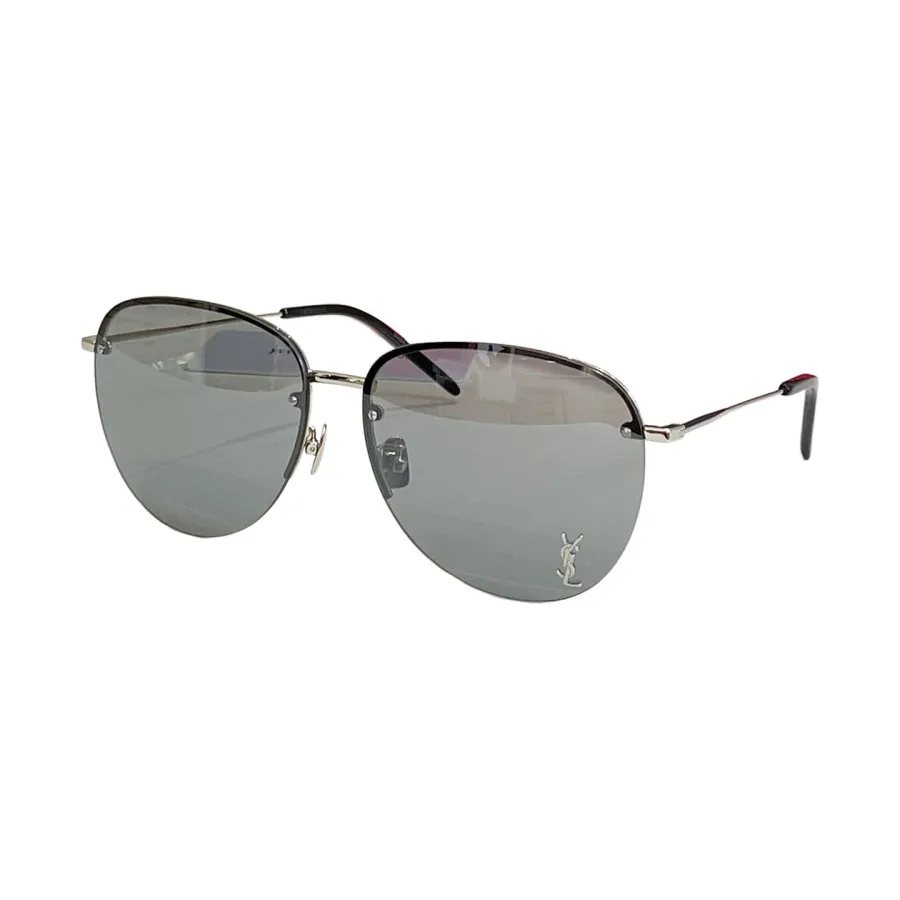 Saint Laurent aviator glasses hunter green/purple/grey color Size 66口14-145