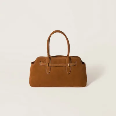 Miu Miu Aventure Suede Leather Brown Top-Handle Bags
