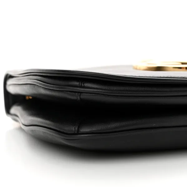 Gucci Medium Web Blondie Shoulder Flap Bag Black Roxy Calfskin Leather Gold Hardware - Image 4