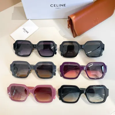 Celine square frame glasses grey/black gold/black/purple/pink/green color Size 63口11-146
