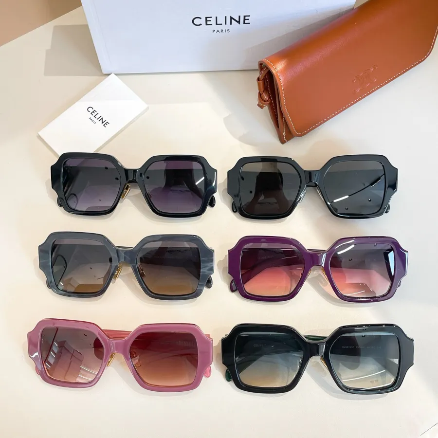 Celine square frame glasses grey/black gold/black/purple/pink/green color Size 63口11-146