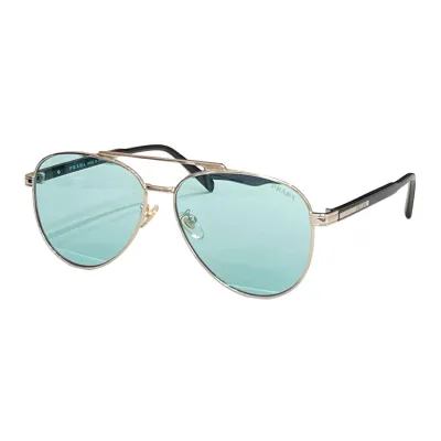 Prada Aviator glasses gold/black/silver/brown/cyan color Size 61口15-145