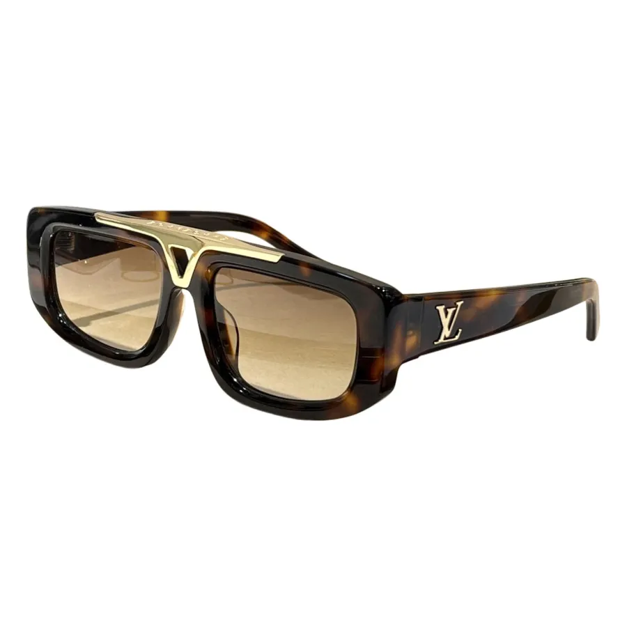 Louis Vuitton square frame glasses yellow/black white/black gold/leopard/beige/white/camel color Size 54口19-145