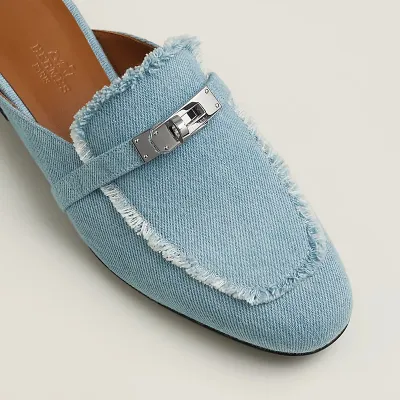 HERMES Oz Mule Blue Slippers