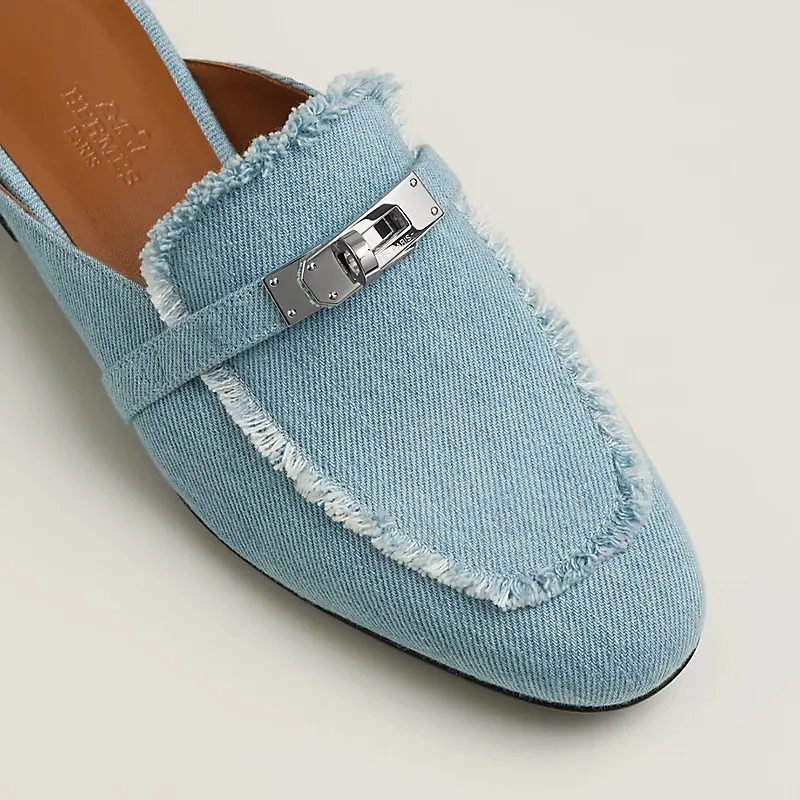 HERMES Oz Mule Blue Slippers