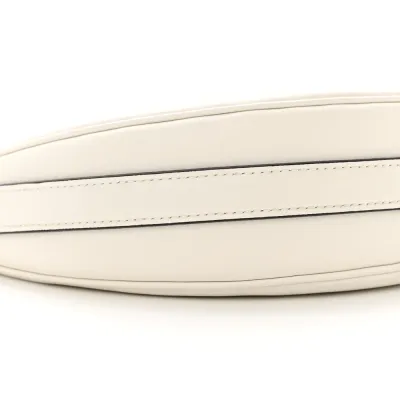 Prada Medium Arque Shoulder Bag White Soft Calfskin Leather Gold Hardware