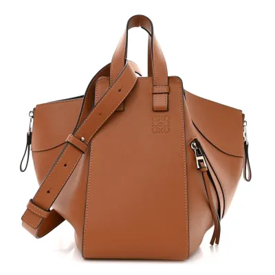 Loewe Hammock Shoulder Bag Small Tan Calfskin Leather Silver Hardware