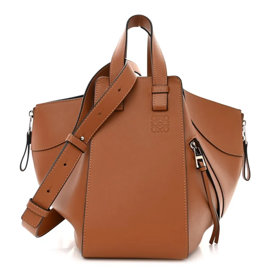 Loewe Hammock Shoulder Bag Small Tan Calfskin Leather Silver Hardware