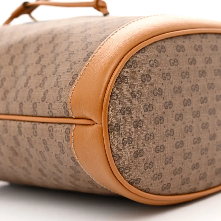 Gucci x Disney Mini Bucket Bag Beige / Vintage Sun Oil GG Supreme Monogram Coated Canvas Gold Hardware