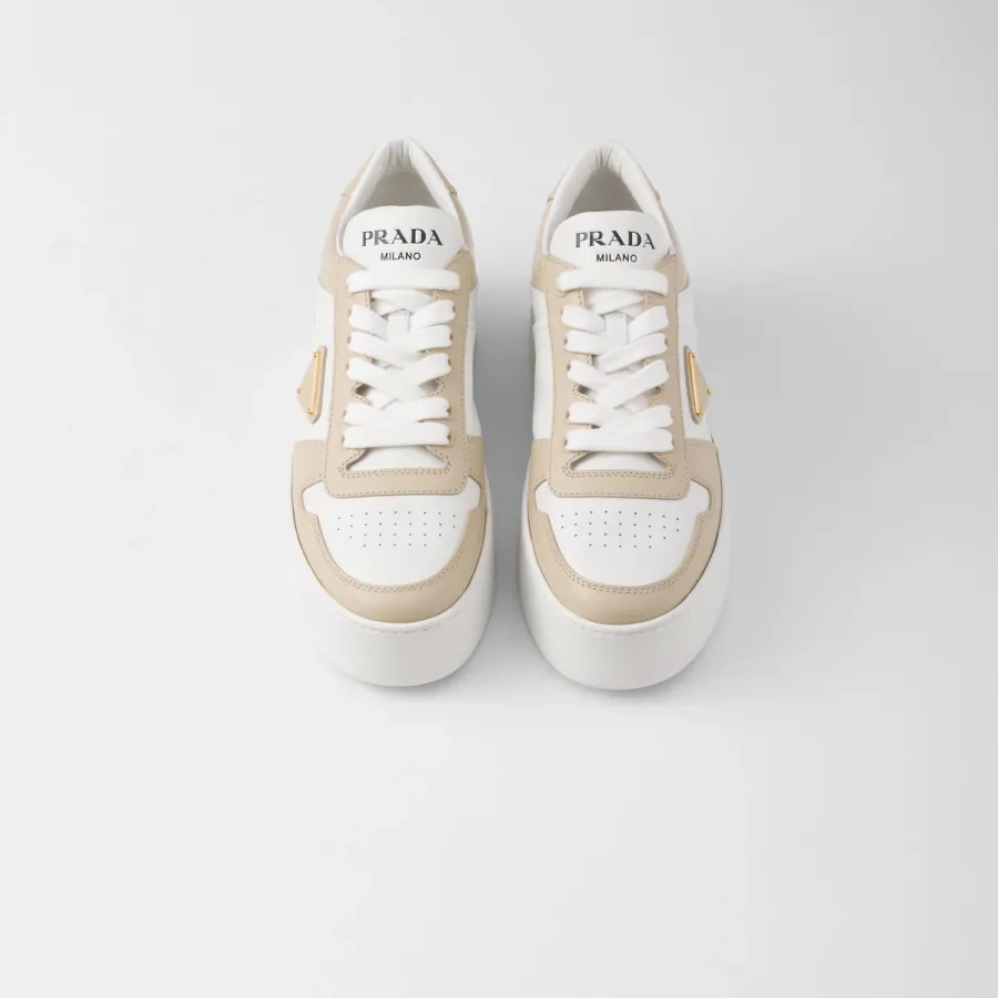 PRADA White and desert  leather sneakers