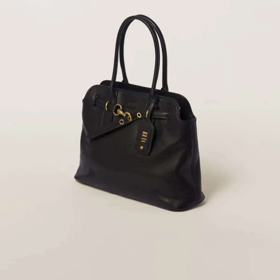 Miu Miu Aventure Nappa Calfskin Leather Black Top-Handle Bags