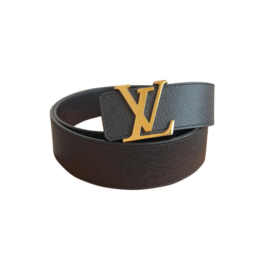 Louis Vuitton Men's Initiales Belt In Black Calfskin With Gold/Silver Hardware 40mm