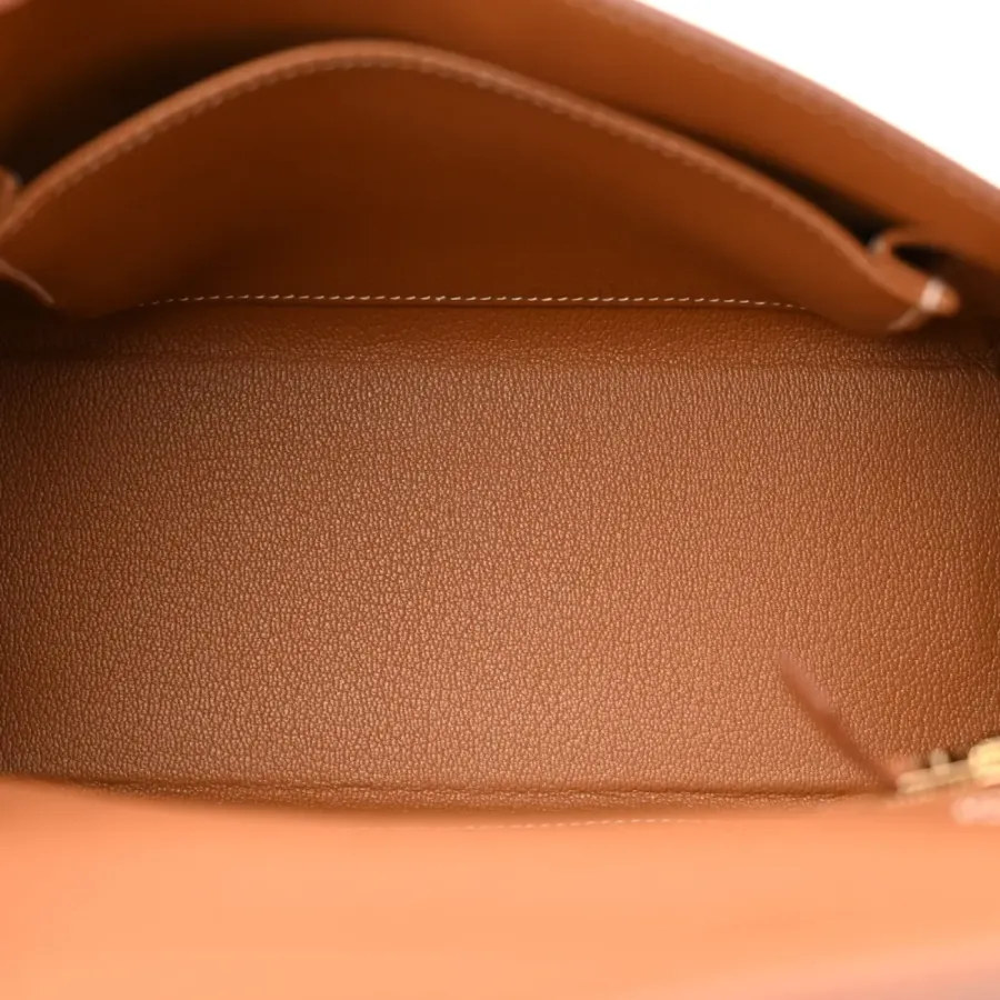 Hermès Kelly Retourne 25 Brown Togo Leather Gold Hardware