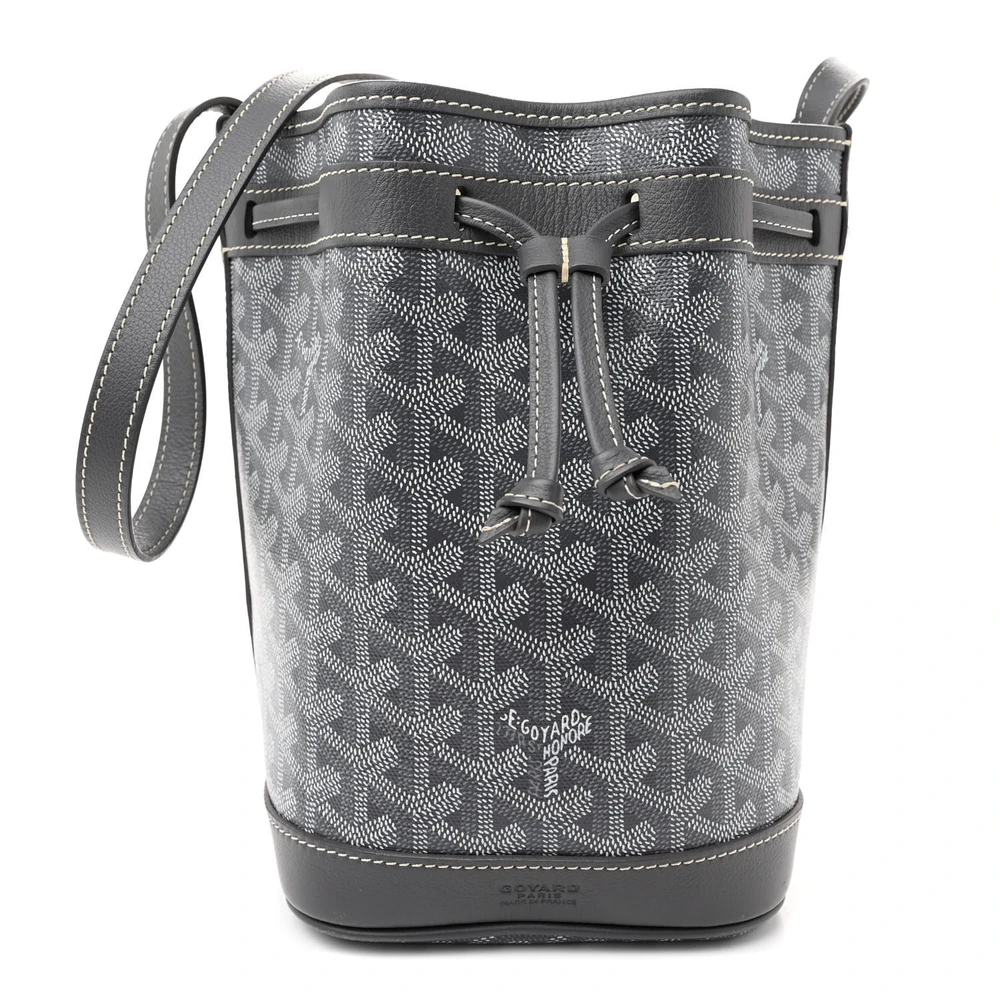 Goyard Petit Flot Bucket Bag PM Cinza Lona Goyardine