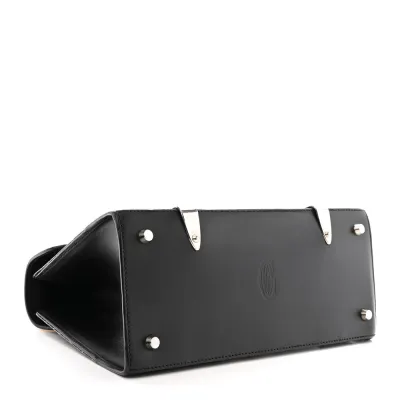 Goyard Saigon PM Black Goyardine Canvas Silver Hardware