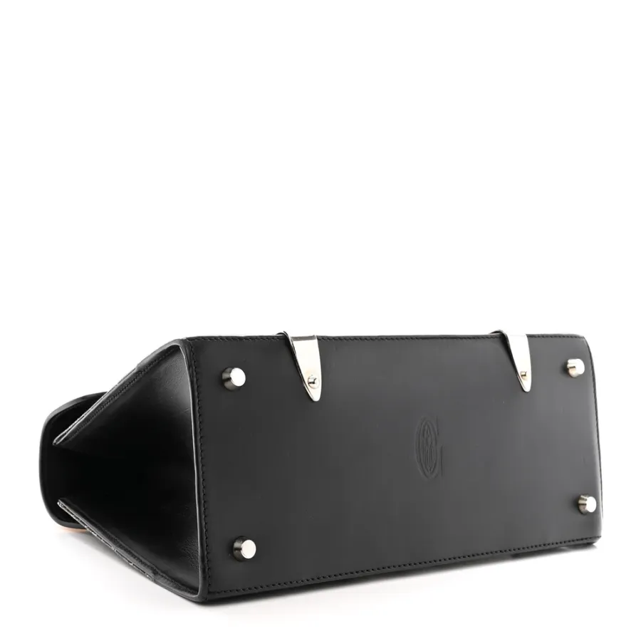 Goyard Saigon PM Black Goyardine Canvas Silver Hardware