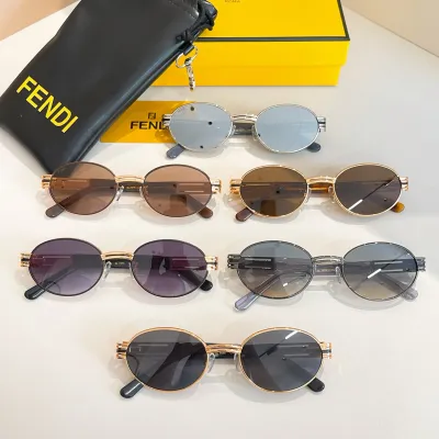 Fendi Oval glasses black gold/leopard brown/silver/brown/eggplant/gun black color Size 55口20-145