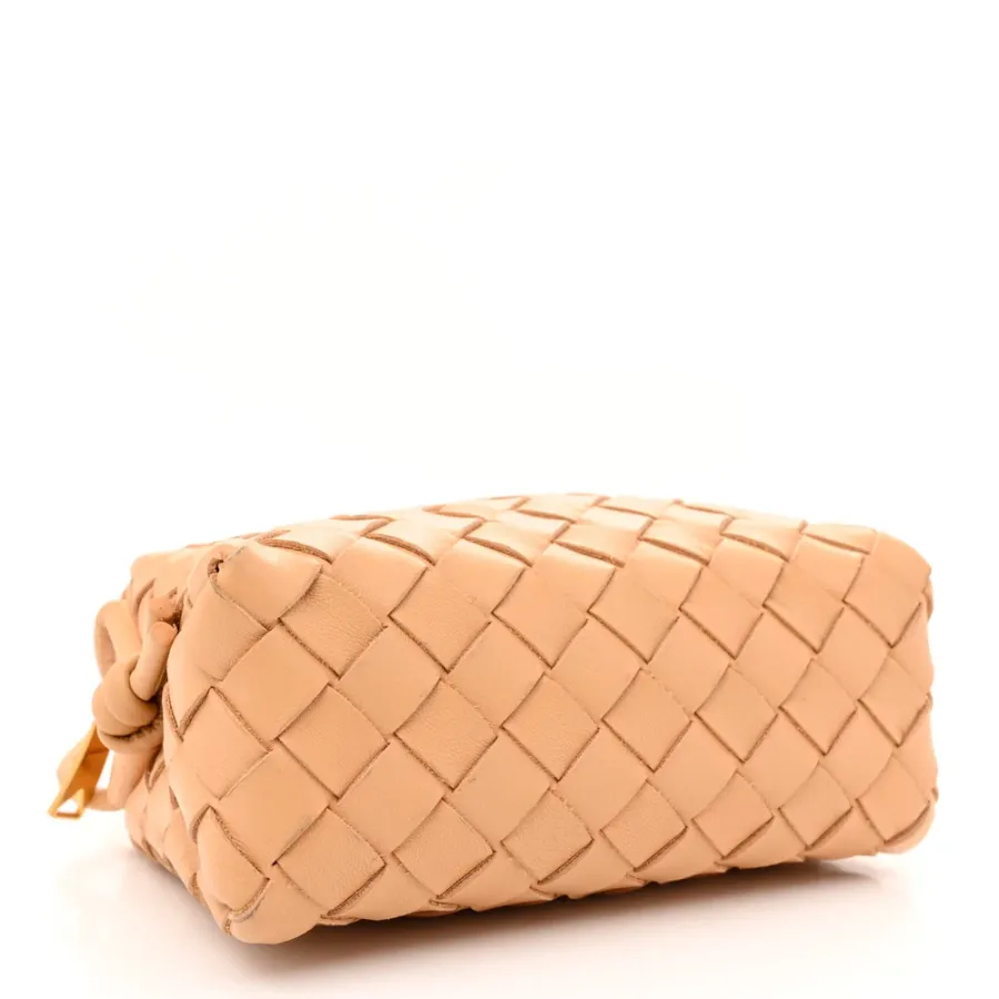 Bottega Veneta Mini Intrecciato Loop Camera Bag Almond Nappa Leather