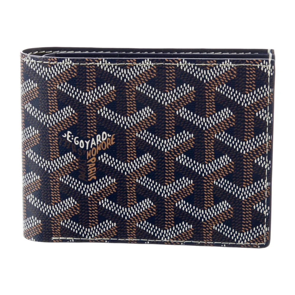 Goyard Carteira Bifold Média Azul em Canvas Estampado Goyardine