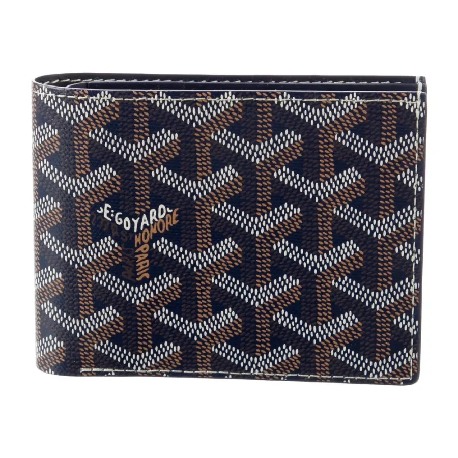 Goyard Medium Bifold Wallet Blue Goyardine Printed Canvas