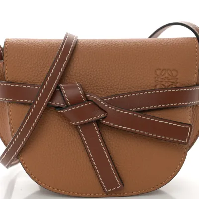 Loewe Gate Crossbody Bag Mini Caramel Pecan Grained Calfskin Leather