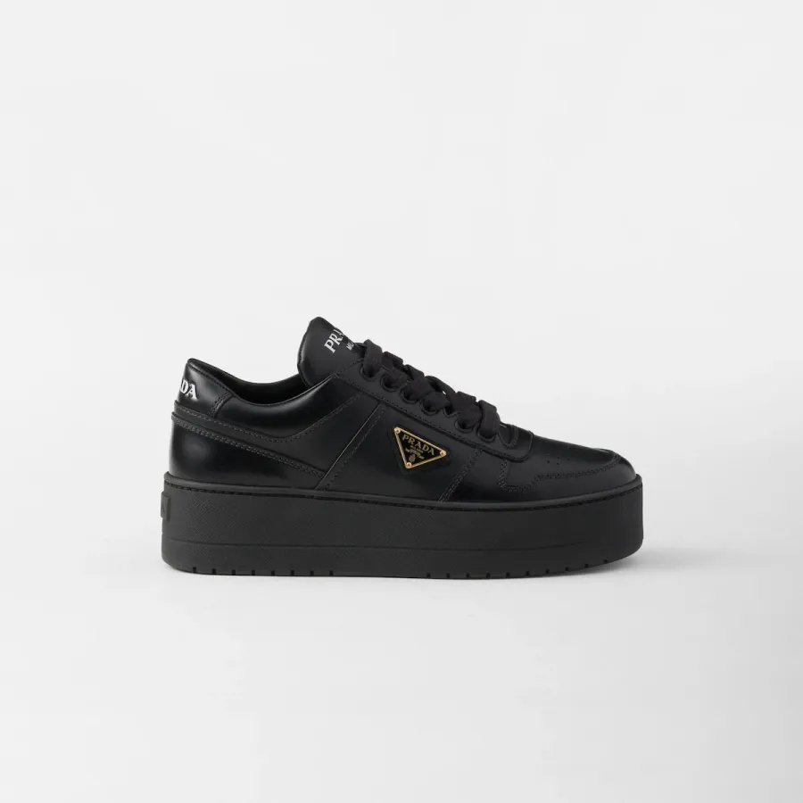 PRADA Black leather sneakers