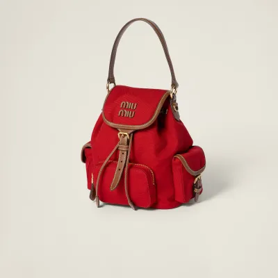 Miu Miu Red Canvas and Leather Backpacks