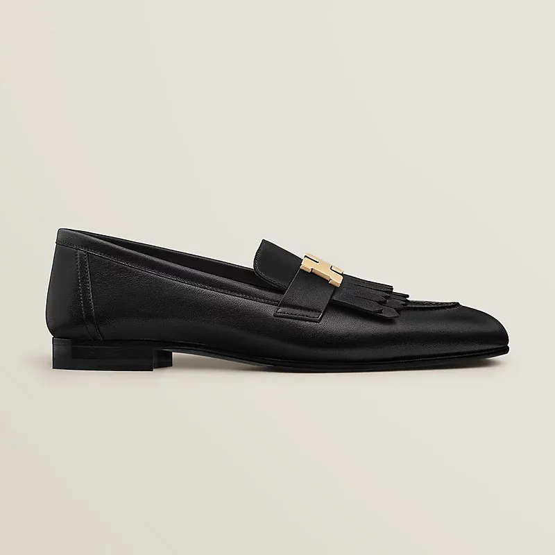 HERMES Royal Black Loafers