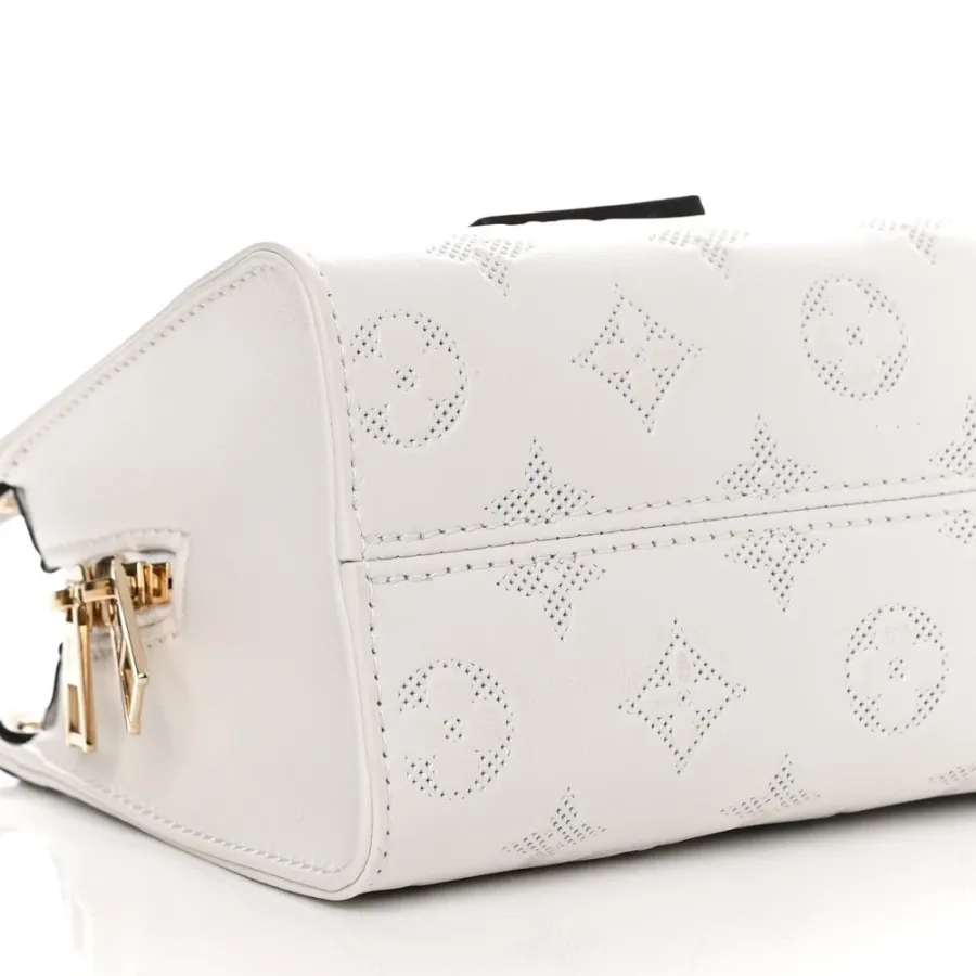 Louis Vuitton OnTheGo East West PM White Embossed Monogram Calfskin Leather Light Gold Hardware