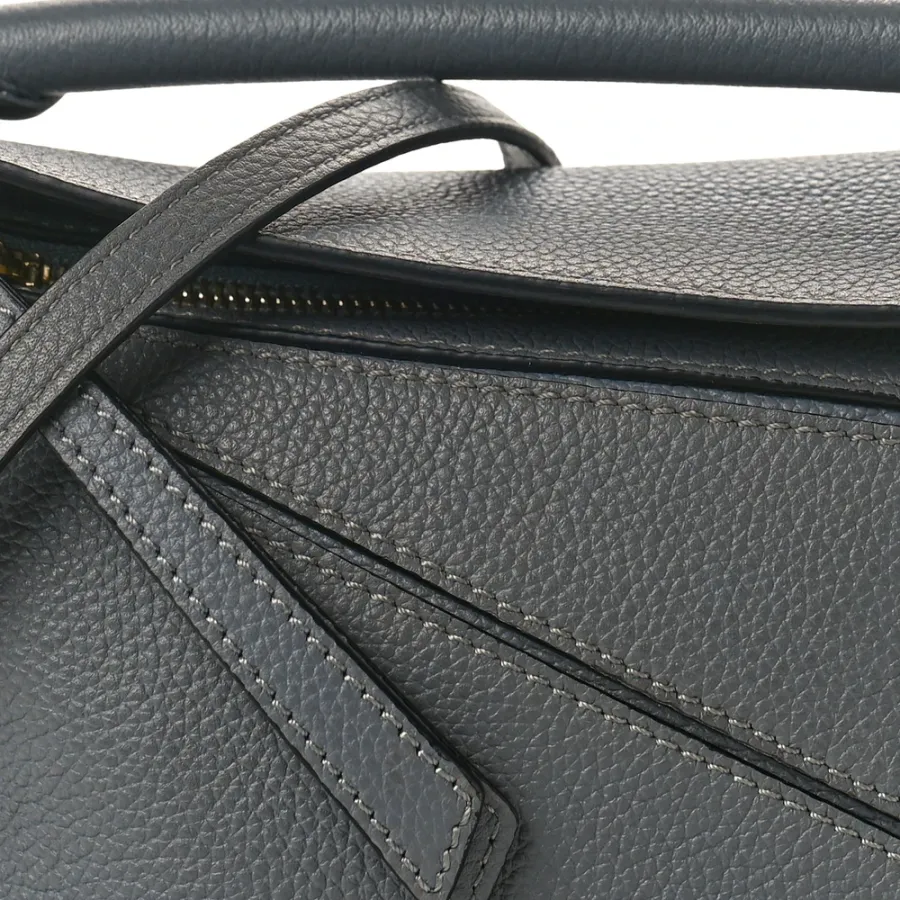 Loewe Puzzle Edge Bag Mini Gunmetal Soft Grained Calfskin Leather