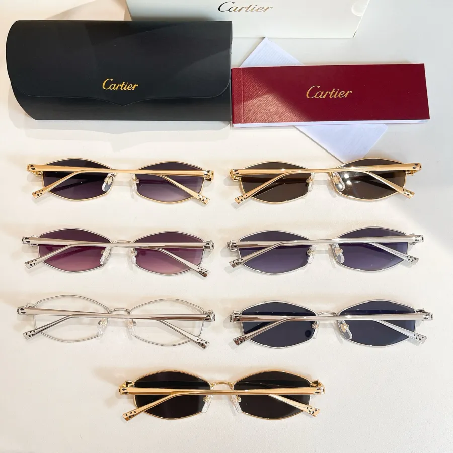 Cartier glasses silver/red silver/eggplant silver/plum gold/brown gold/black gold/blue silver color Size 52口18-140