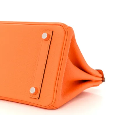 Hermès Birkin 25 Orange Minium Togo Leather Silver Hardware