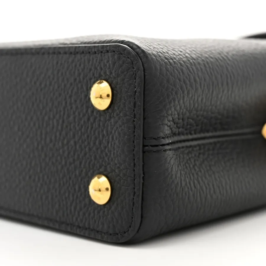 Louis Vuitton Embellished Flower Crown Capucines BB Black Taurillon Leather Gold Hardware