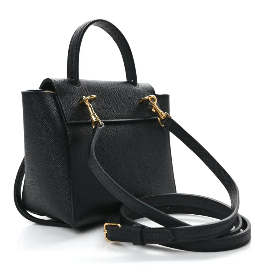 Celine Pico Belt Bag Black Grained Calfskin Leather Gold Hardware