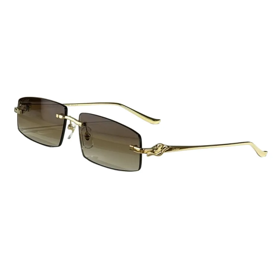 Cartier square frame glasses black gold/black silver/brown gold/green gold/blue silver/gold/silver color Size 58-16-135