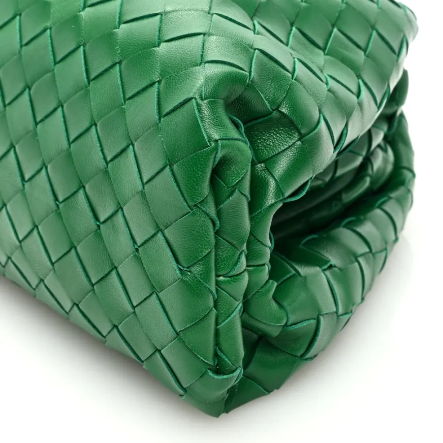 Bottega Veneta Intrecciato The Pouch Oversized Clutch Racing Green Nappa Leather