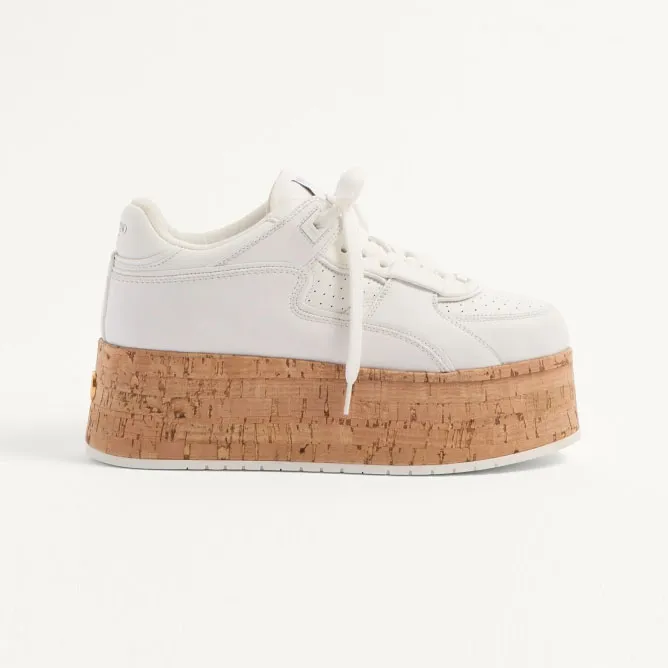 VALENTINO FREEDOTS XL Calf leather and cork sneakers