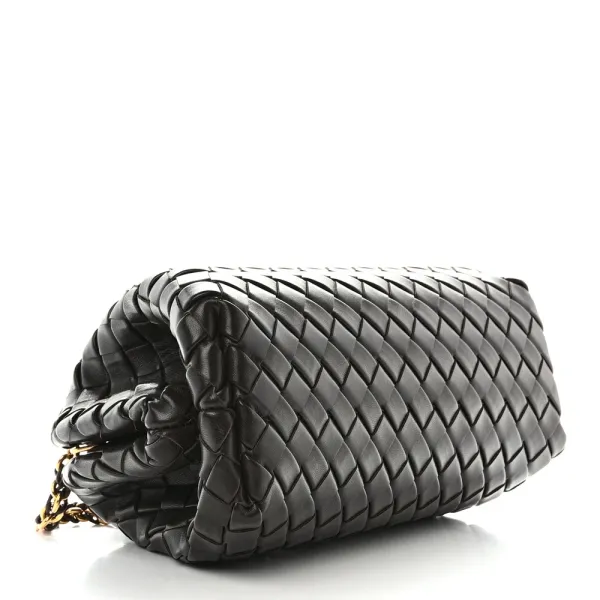 Bottega Veneta Medium Teen Intrecciato The Lauren 1980 Clutch With Chain Fondant Nappa Leather Gold Hardware - Image 6