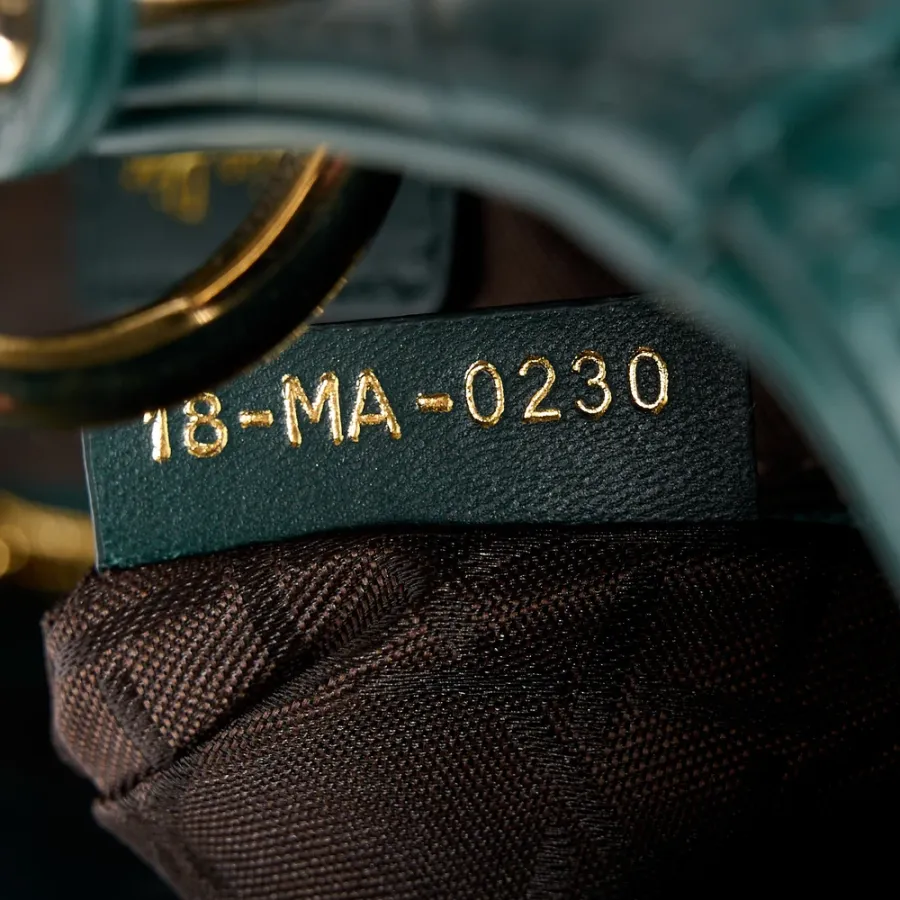 Dior Small My ABCDior Lady Dior Dark Green Lambskin Leather Gold Hardware