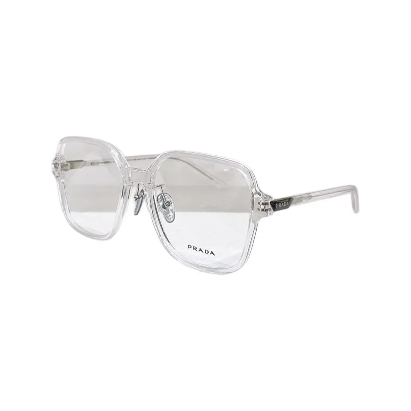 Prada square frame glasses pink/silver/black/leopard color transparent lens Size 56口18-140