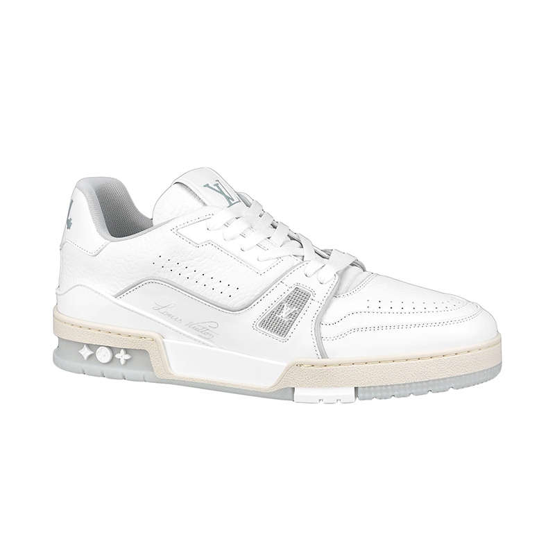 Louis Vuitton Tênis de couro bezerro grão branco